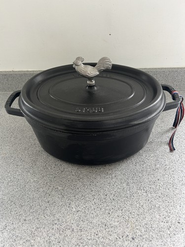 Staub black cocotte cast - cocotte,